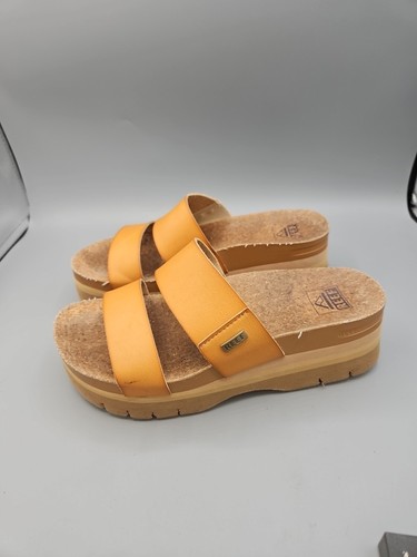 Reef Women's Natural Double Strap Platform Slide Sandals Size 7 - Picture 3 of 11