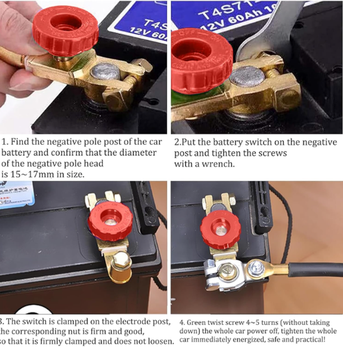 Top Post Positive Battery Disconnect Switch Waterproof Brass Cut Off Car - Picture 6 of 8