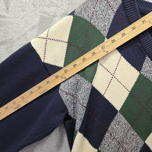 Vintage Augusta National Masters Sweater Mens Medium Argyle V-Neck Slazenger 90s - Picture 8 of 8