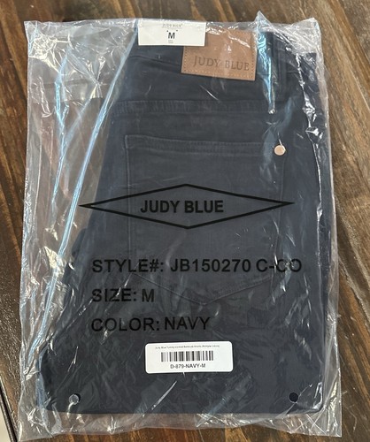 NWT Judy Blue High Waist Navy Tummy Control Bermuda Shorts Stretchy Size Medium - Picture 2 of 3