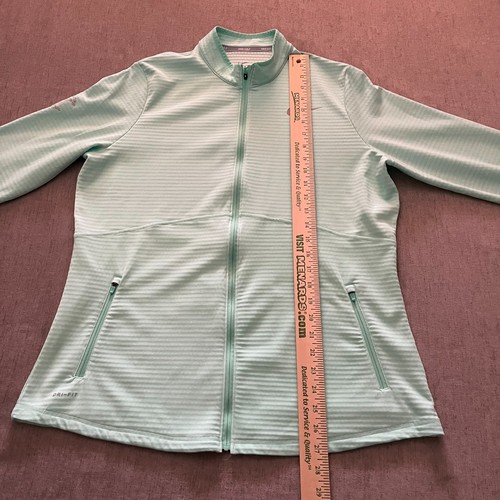 Nike Dri Fit Sweater Women XL Aqua Golf Full Zip Pullover Hazeltine Pockets - Picture 9 of 9