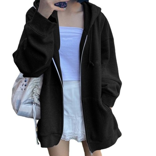 Breezy Women Casual Sporty Velvet Hoodie Long Sleeve Top for Spring Wear - Picture 10 of 34