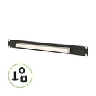 1 HE Stahl Panel Leuchte für Standard 19" Serverschrank Rack Beleuchtung Panel schwarz