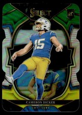 Cameron Dicker 2022 Panini Select Green Yellow Prizm Die Cut #16 Chargers ESE