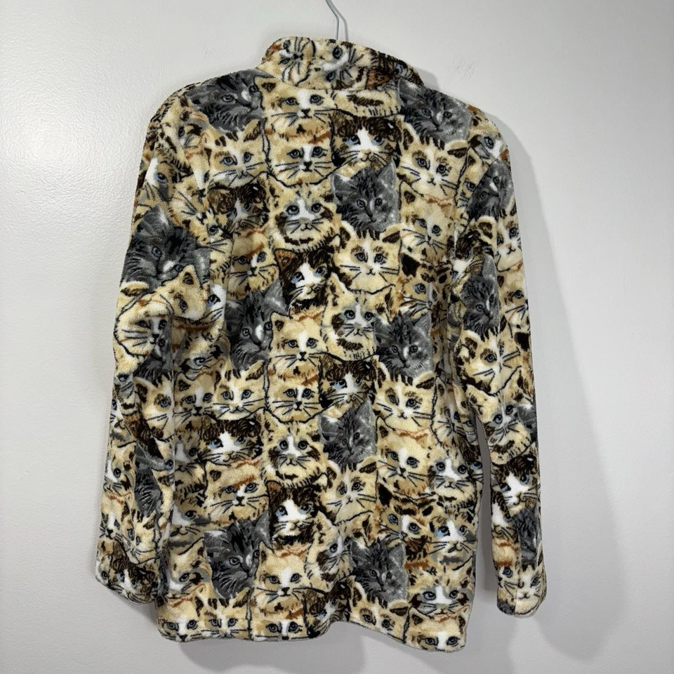 Chaqueta De Colección Años 90 Bonworth Y2K All-Over Gatito Gato Polar Cremallera Talla XS Foto 2 de 4