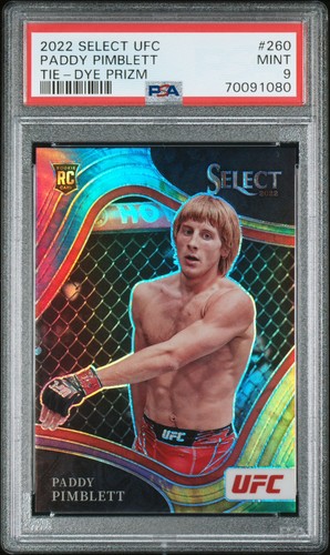2022 Panini Select UFC Paddy Pimblett Octagonside 260 TIE- DYE 1/25 Rookie PSA 9