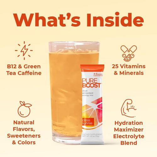 Clean Energy , Refreshing Energy Drink Mix with B12 Vitamins, Electrolytes, A... - Picture 3 of 6
