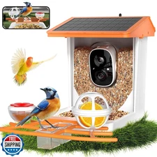 PETCAL Solar Bird Feeder with Camera,2K HD AI Identify Smart Bird