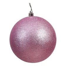 Vickerman 12" Contemporary Plastic Ball Ornament in Glitter Mauve Purple
