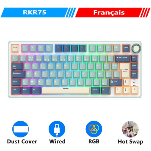 RK Royal Kludge R75 Gasket Wired Mechanical Keyboard 80 Keys RGB Backlit Hot-swa - Picture 55 of 60