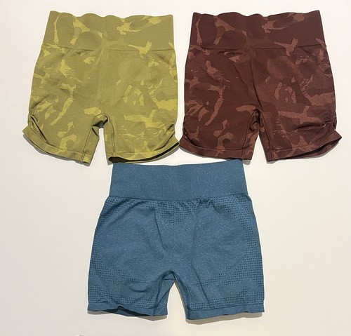Gymshark Lot of 3 Vital Seamless Shorts Adapt Camo Compression Shorts Sz L - Picture 2 of 10