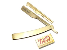 Professional Barber Hair Shaving Razor Straight Edge Folding Knife + 10 Blades