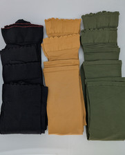 12 Pair Ladies KH Sample Trouser Socks ,One Size ,3 Colors Black ,Green , Golden