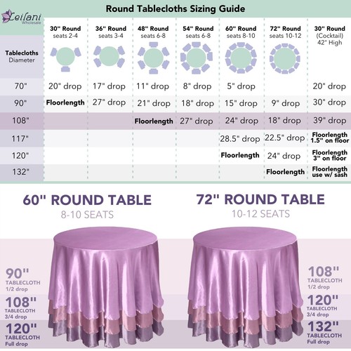 5 pcs 108" Round SATIN Tablecloths Wedding Party Dining Catering Table Supplies - Picture 2 of 181