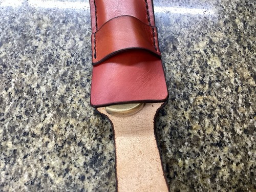 Leather Folding Knife Slip Hand Made Buck 112 Size (Sheath Only) - Picture 10 of 12