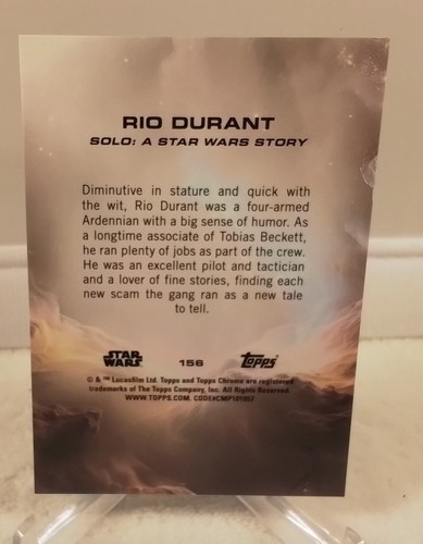 2025 Topps Chrome Star Wars Rio Durant 1/5 Red Wave #156 - Picture 2 of 2