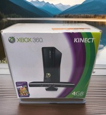 Microsoft Xbox 360 Slim Black 4gb console with Kinect Sensor  Game Bundle Tested