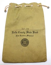 c.1950's ~ 1960's Vintage Ralls County State Bank Deposit Bag ~ New London, MO