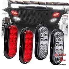6 inch Oval LED Trailer Tail Light 10 LED Model - Surface Mount 2 Red  2 White