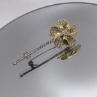Dainty Modern Feminine Prong Set Cubic Zirconia Silver Tone Pinwheel Brooch Pin