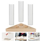  Hydroponisches Pflanzenglas-Reagenzglas mit Holzständer-Blumenvase