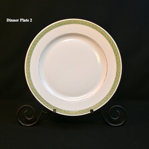 Limoges T&V Set of 6 Dinner Plates 9 3/4" Orange Green White w/Gold 1907 - Picture 4 of 14