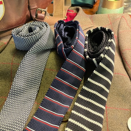 Red Rooster's Skinny Knit Tie Trifecta Special! Three For One Low Price! - Picture 23 of 24