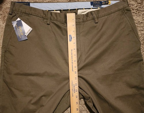 Pantalone Polo Ralph Lauren 40T 36L elasticizzato vestibilità classica twill verde chino nuovo con etichette - Foto 8 di 10