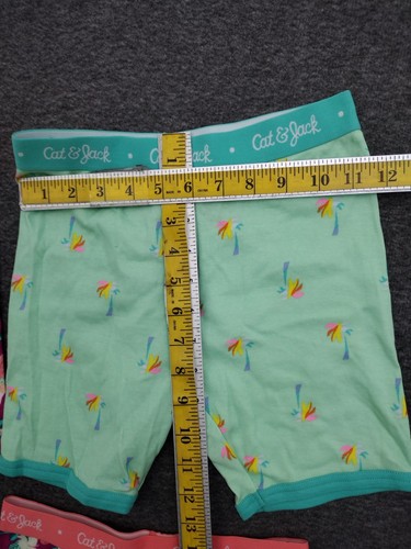 Cat & Jack Pajamas Sleep Shorts 8 Cotton 4-Piece Multicolor Tie Dye Palm Trees - Picture 4 of 10