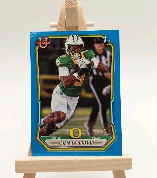2026 Bowman U Football Jamari Johnson OREGON DUCKS 1st BOWMAN Blue #123/150