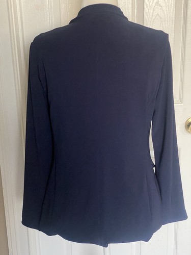 Boston Proper maritim marineblau gold Reißverschluss vorne verzierte Tasche Blazer Jacke, Größe 8 - Bild 2 von 2