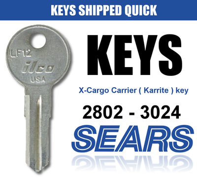 #ad Sears X Cargo carrier Keys Karrite Series 2802 3024 $5.99