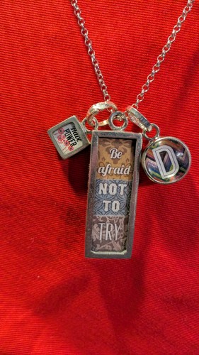 Pick Up Sticks Jewelry 2 Sided Charm Don't Be Afraid To Fail Dream Necklace 22" - Picture 4 of 4