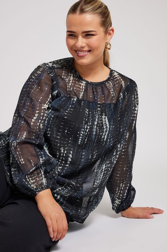 Yours London Curve Women's Plus Size Snake Print Chiffon Blouse - Picture 5 of 8