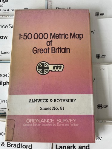Job Lot Of 38 Vintage Ordnance Survey 1:50,000 OS UK Maps Bundle (1980s) - Foto 14 di 18