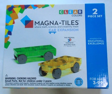 Magna-Tiles CAR Expansion Set STEM 2 Pieces Yellow & Green Building Tiles Cars