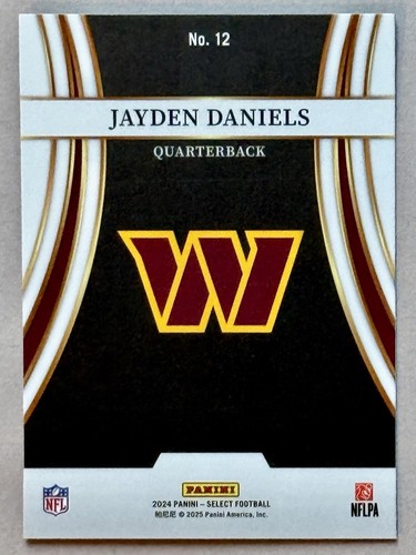 2024 Panini Select - Turbocharged Jayden Daniels RC #12 Washington Commanders - Picture 2 of 2