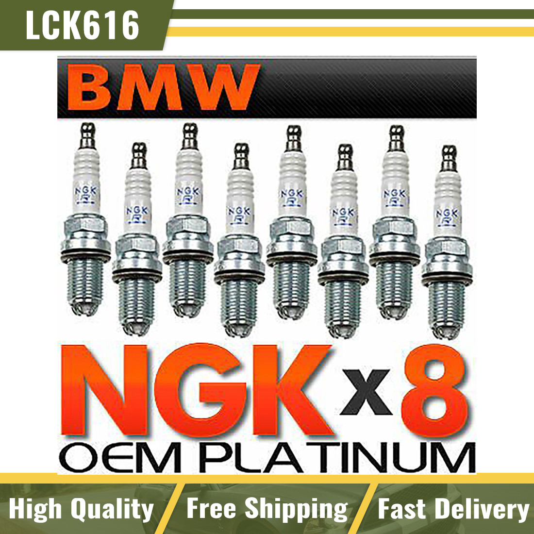For 4.4L M62/N62 e38 e65 e39 8-BMW Spark Plugs NGK Double Laser Platinum OE Set