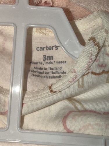 Carters 3 Piezas Terry Tela Oveja Set Bebé Niña Talla 3 Meses - Imagen 6 de 7