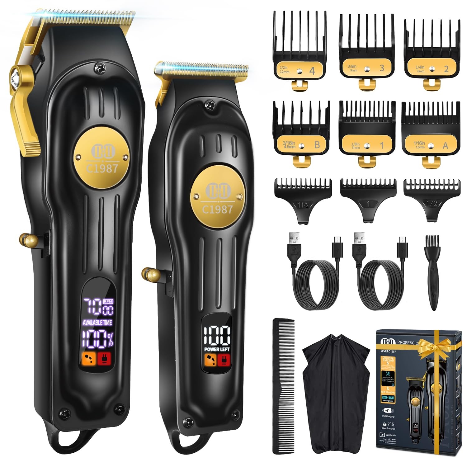 Kit Taglia Capelli e Barba Professionale 2in1: Stile e Design Uomo
