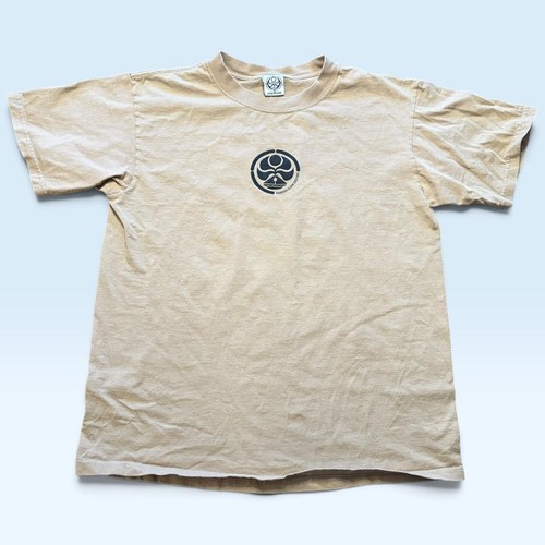 Hawaiian Island Creations Shirt Mens Medium Beige Logo Graphic Tee T-Shirt Surf