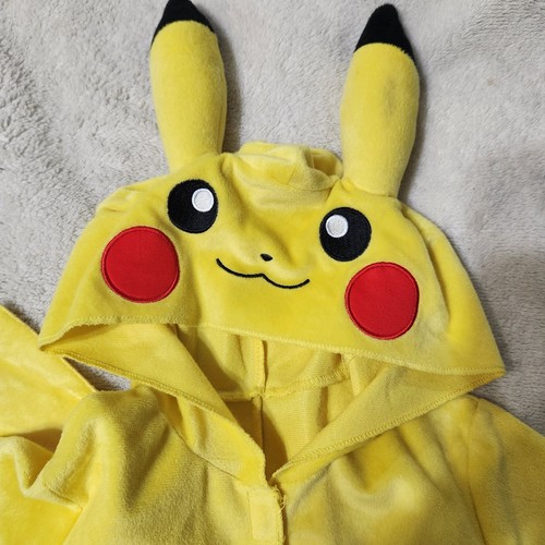Pokemon Pikachu All in One Kostüm Hoodie Nachtwäsche für Jungen Mädchen keine Größe LESEN - Bild 2 von 3