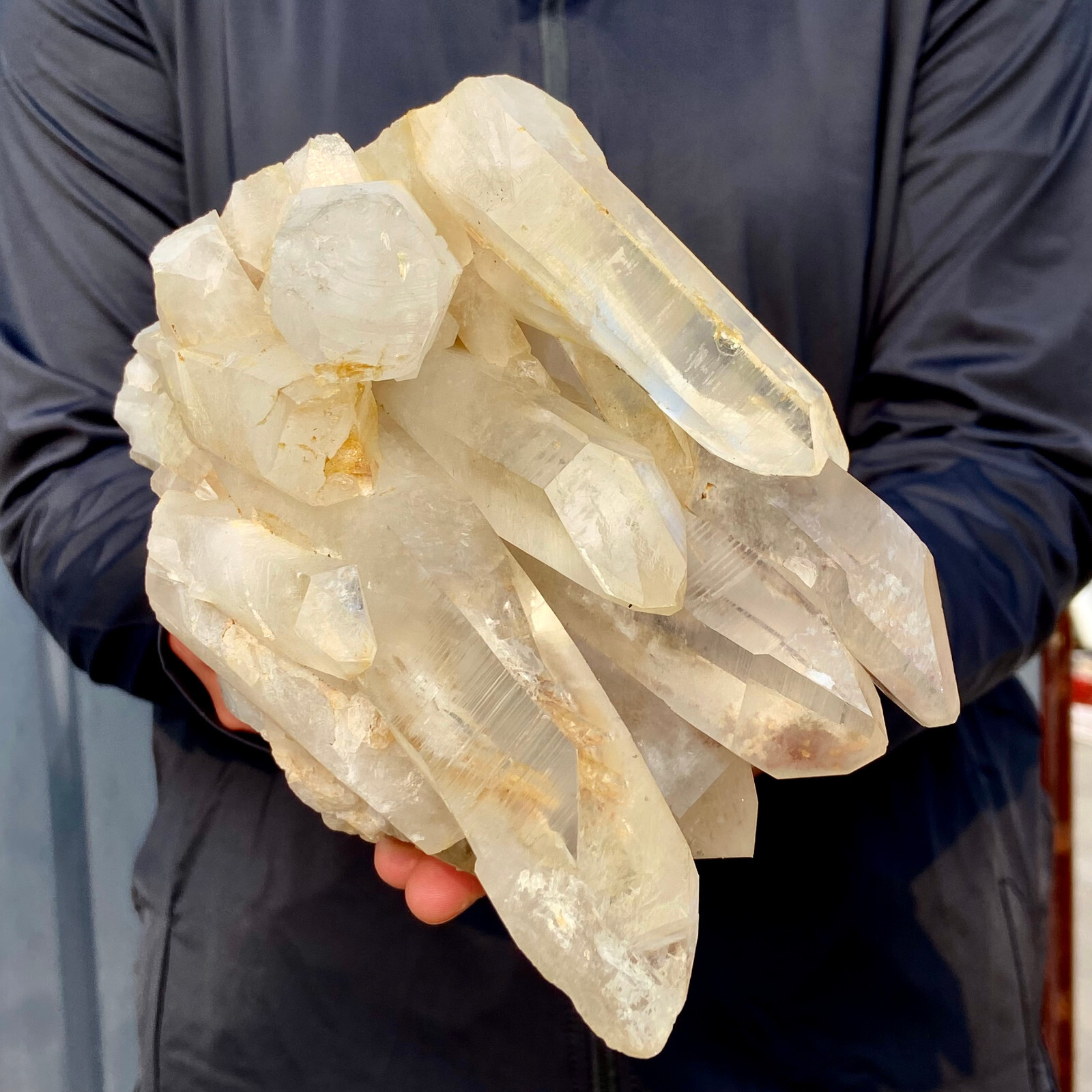 3.9LB A+++Large Natural white Crystal Himalayan quartz cluster /mineralsls