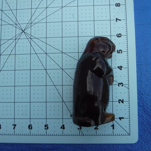 Imperial Nut Brown Glass Woodchuck Vintage 4.5 in - Picture 11 of 11