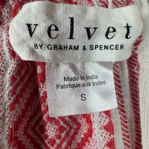 Velvet by Graham & Spencer Anthropologie Damen Top Rot Baumwolle Bauern Gr. S - Bild 2 von 8