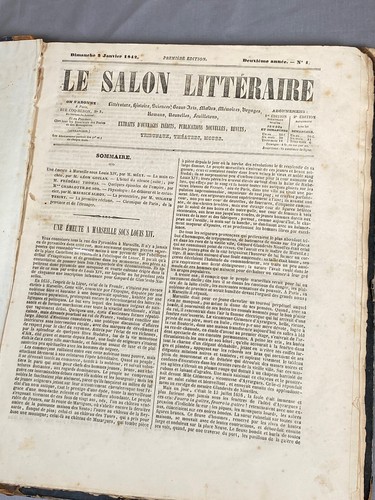 104 Bound Issues FRENCH Periodical "LE SALON LITTERAIRE" 1841/1842 Four Volumes - Imagen 8 de 11