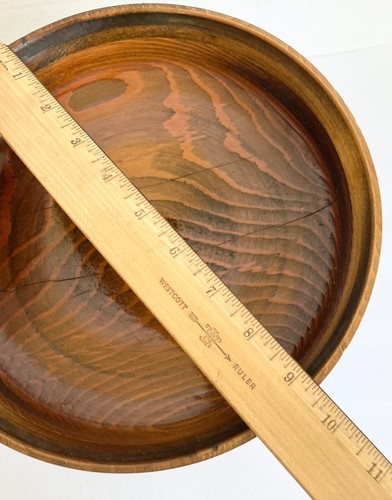 Vintage Wood Bowl Pedestal Footed Fruit Dish Hand Turned - Picture 5 of 6