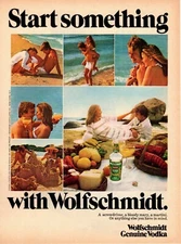 1975 Wolfschmidt Genuine Vodka Start Something With Wolfschmidt Lobster Print Ad