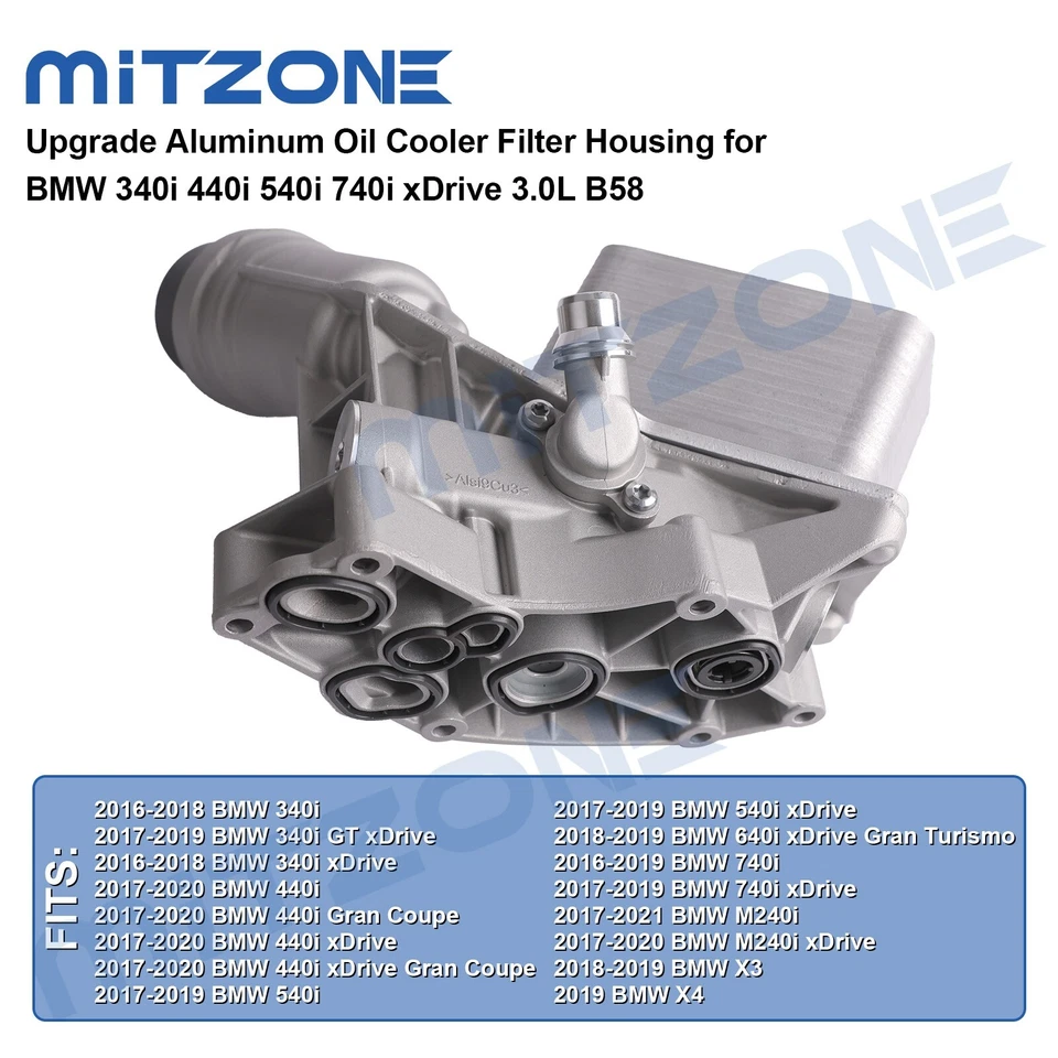 Aluminum Oil Cooler Filter Housing for BMW 340i 440i 540i 740i xDrive 3.0L B58🚗 - Image 3 of 4