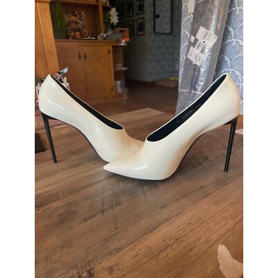 SAINT LAURENT ホワイト ハイヒール 36 Saint Laurent | Shoes | Ysl Saint Laurent Opyum White Gold Heels